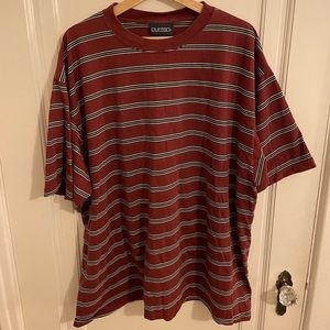 Burgundy Puritan Striped T-Shirt in XXL